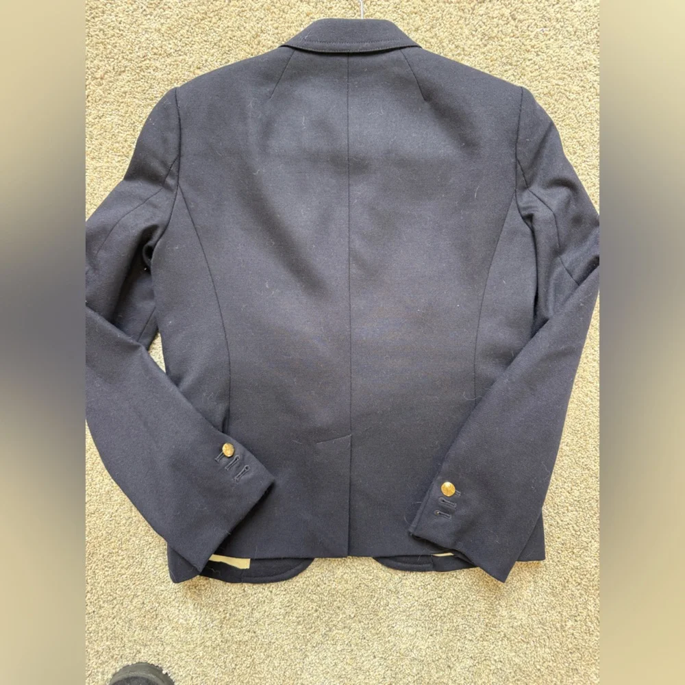 J.Crew Schoolboy Navy Wool Blazer Size 2 Gold Buttons - Picture 9 of 11